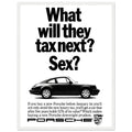 Porsche Tax Vintage Poster Ad