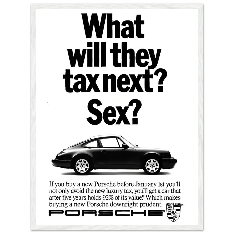 Porsche Tax Vintage Poster Ad
