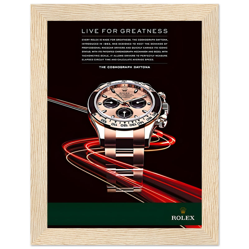 Rolex Live For Greatness Vintage Poster Ad