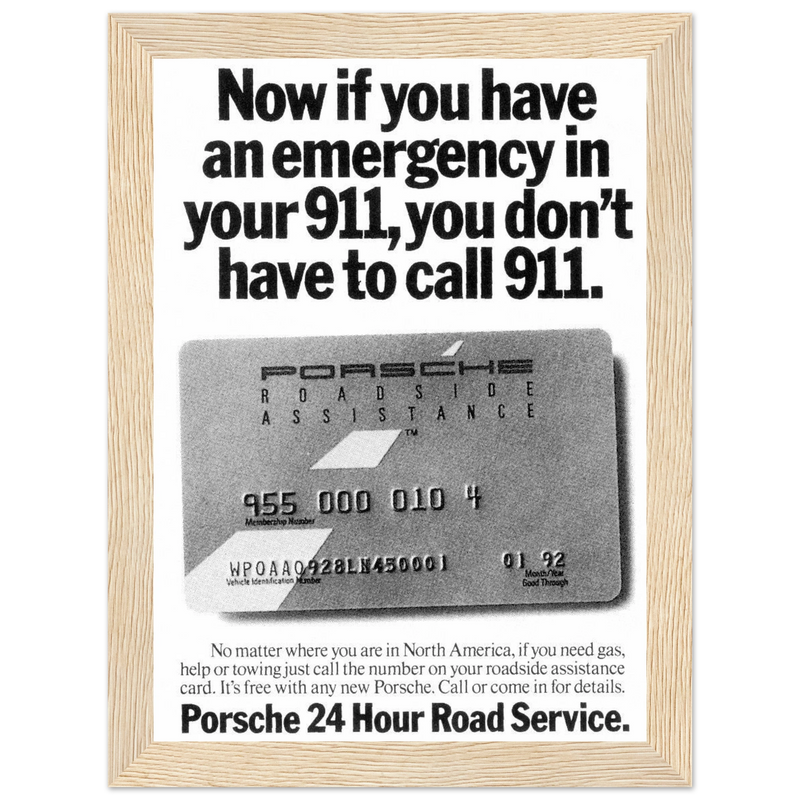 Porche 24 Road Assistance Vintage Poster Ad