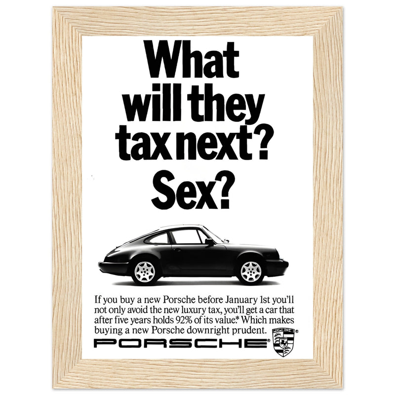 Porsche Tax Vintage Poster Ad