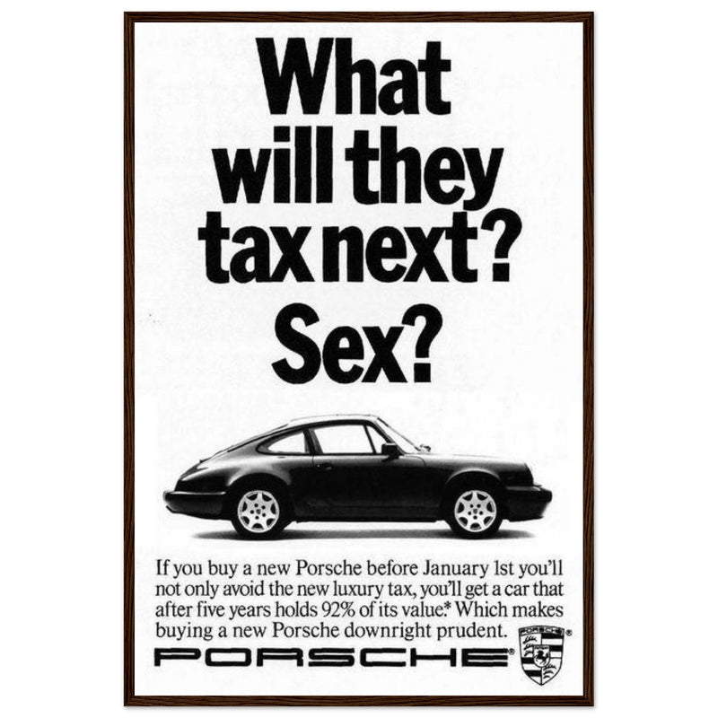 Porsche Tax Vintage Poster Ad
