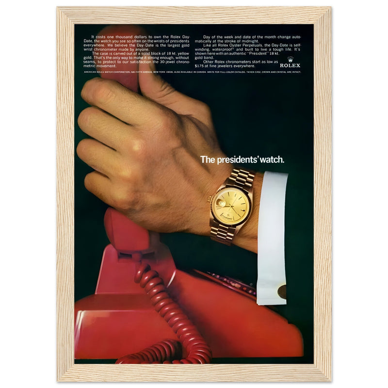Rolex Day-Date The President's Watch Vintage Poster Ad