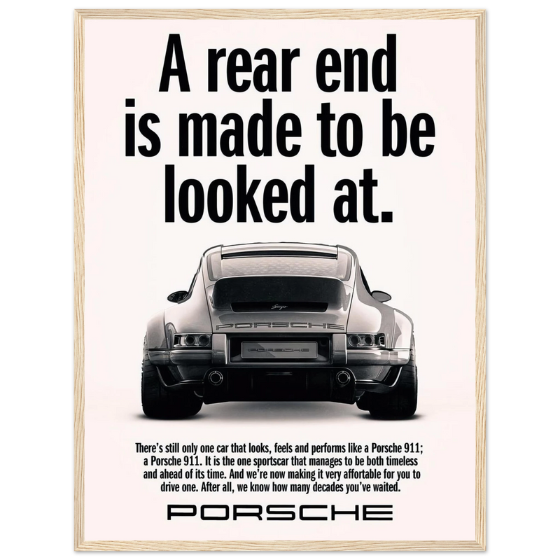 Porsche 911 Vintage Poster - Rear End