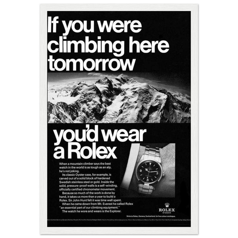 Rolex Explorer Everest Vintage Poster Ad