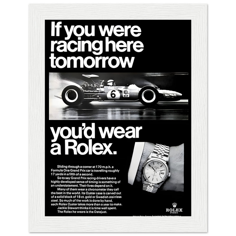 Rolex Racing Vintage Poster Ad