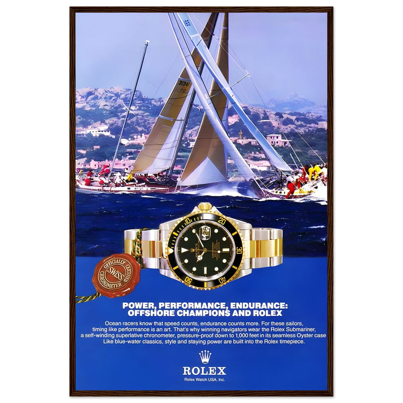 Rolex Submariner Offshore Champions Vintage Poster Ad