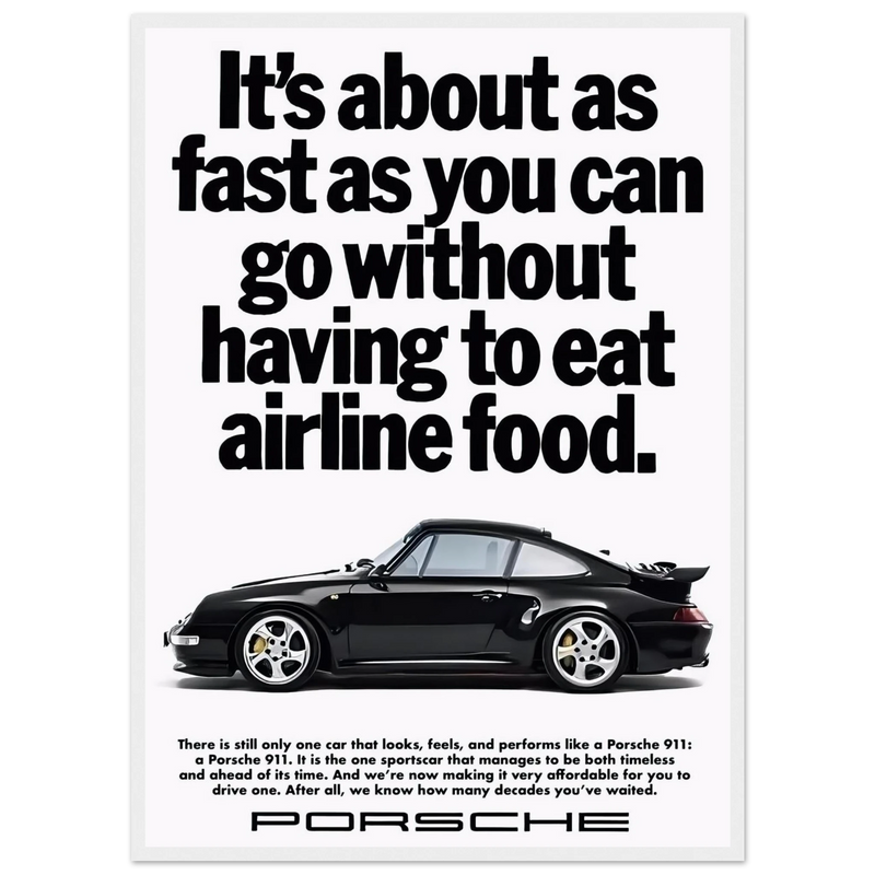 Porsche 911 Vintage Poster - Airline Food