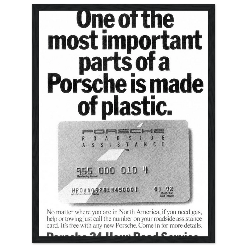 Porsche - 24 Hour Road Service Vintage Poster Ad