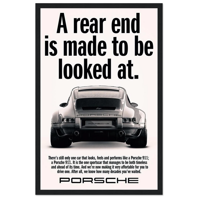 Porsche 911 Vintage Poster - Rear End
