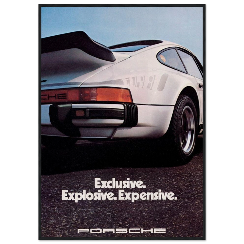 Porsche - Exclusive, Explosive, Expensive Vintage Poster