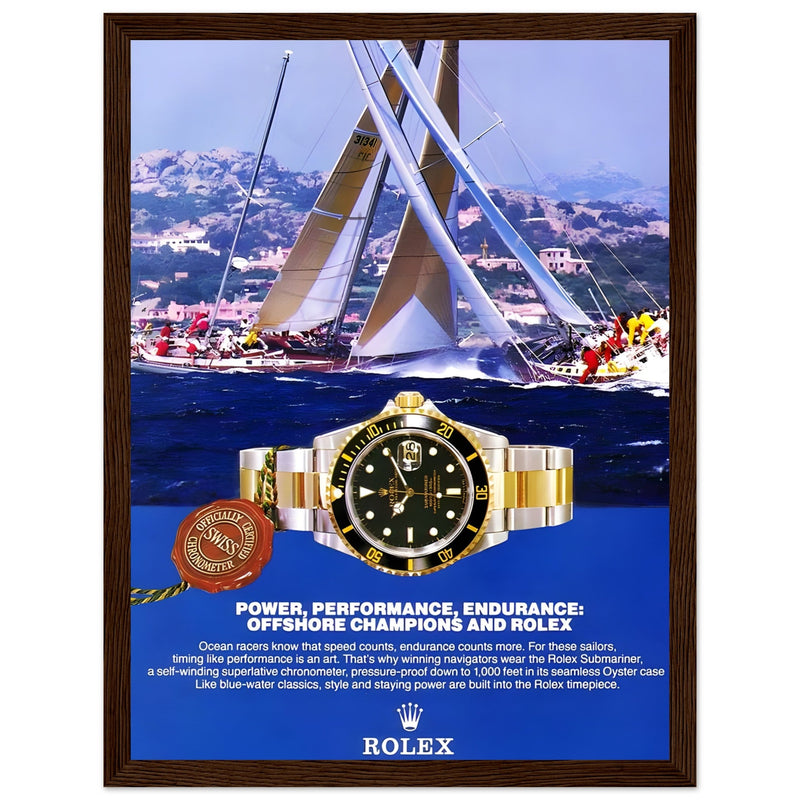 Rolex Submariner Offshore Champions Vintage Poster Ad