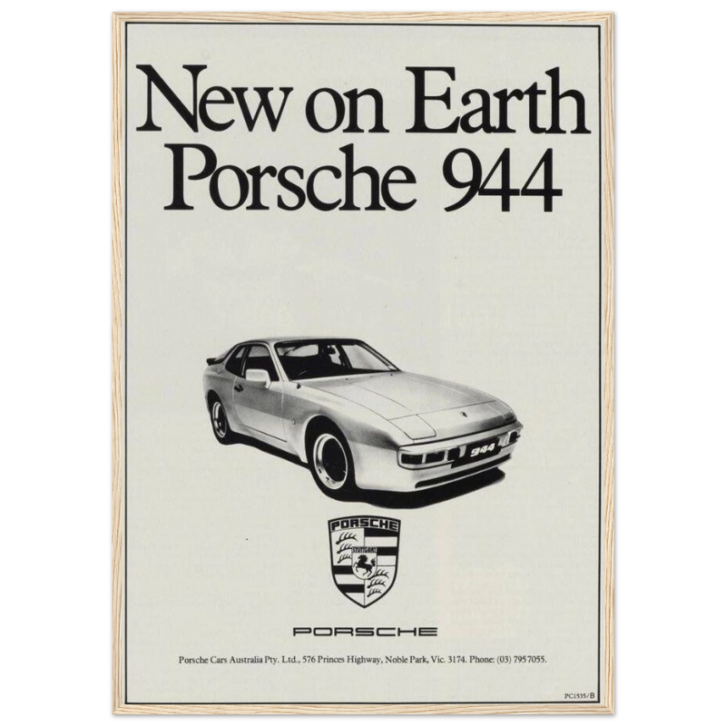 Porsche 944 New on Earth Vintage Poster Ad