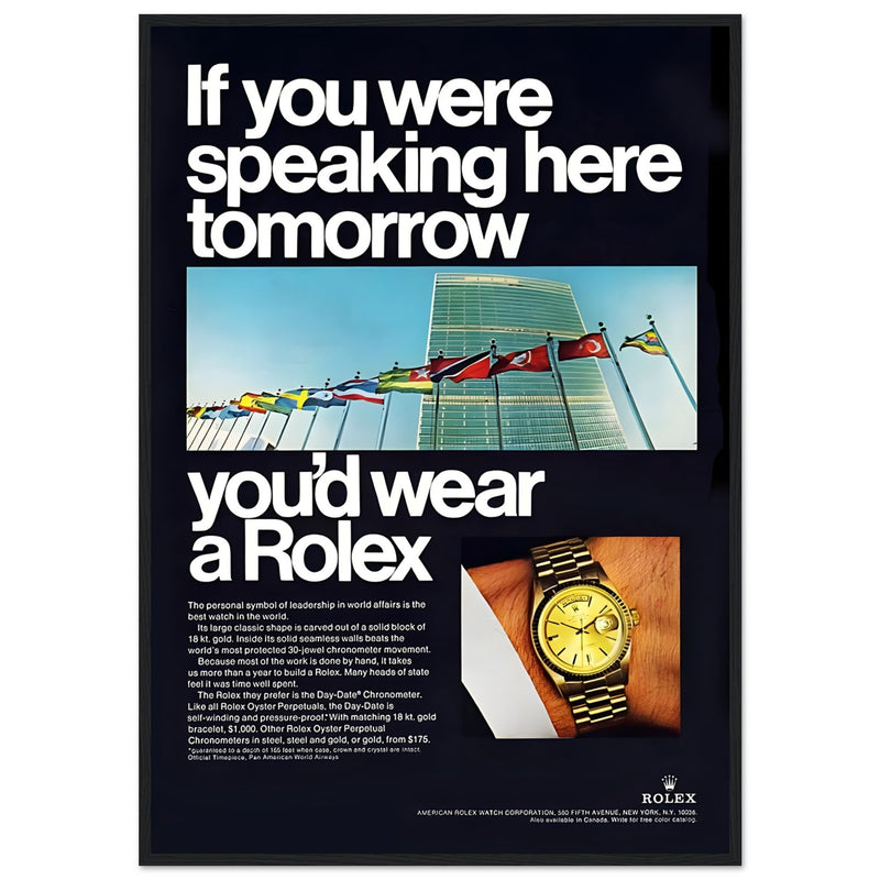 Rolex Day-Date UN Vintage Poster Ad