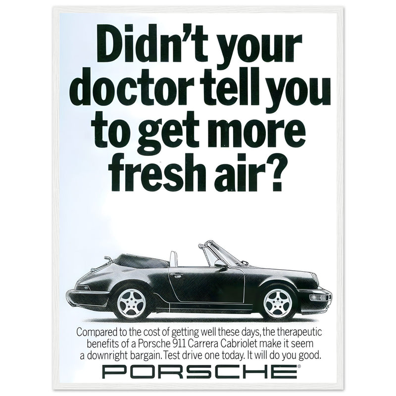 Porsche 911 Fresh Air Vintage Poster Ad