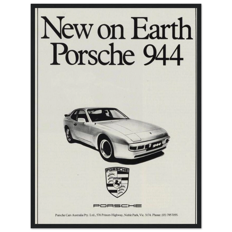 Porsche 944 New on Earth Vintage Poster Ad