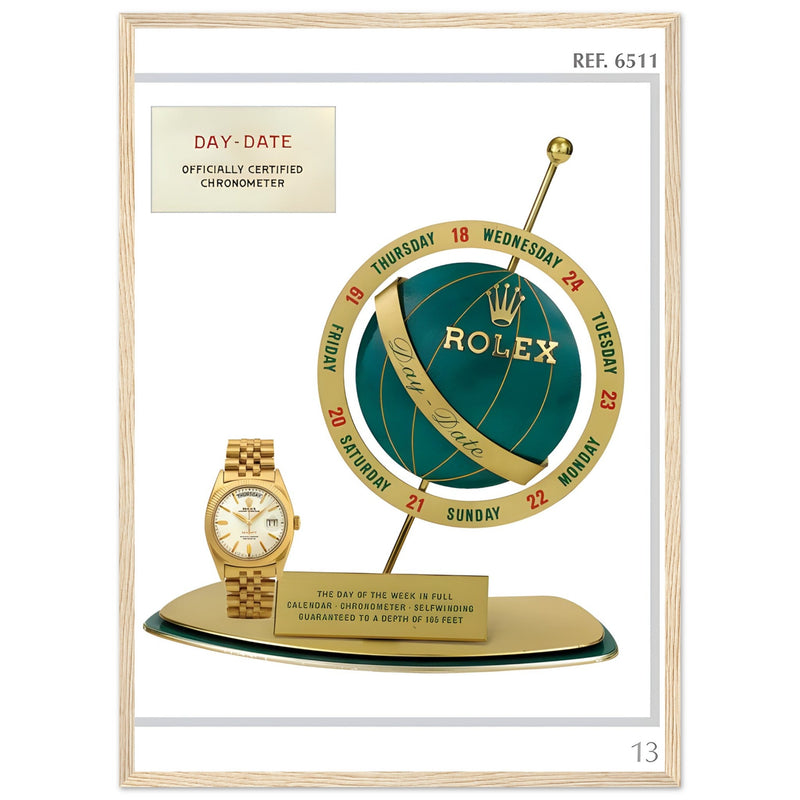 Rolex Day-Date Globe Vintage Poster Ad