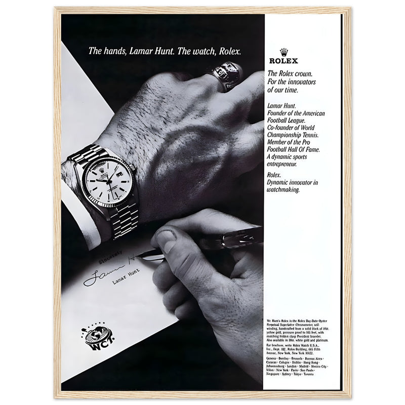 Rolex Lamar Hunt Vintage Poster Ad