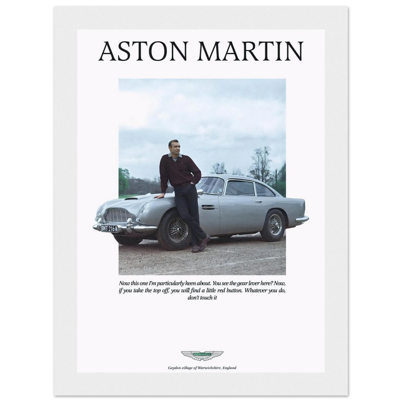 Aston Martin Vintage Poster Ad - 1964 James Bond Goldfinger