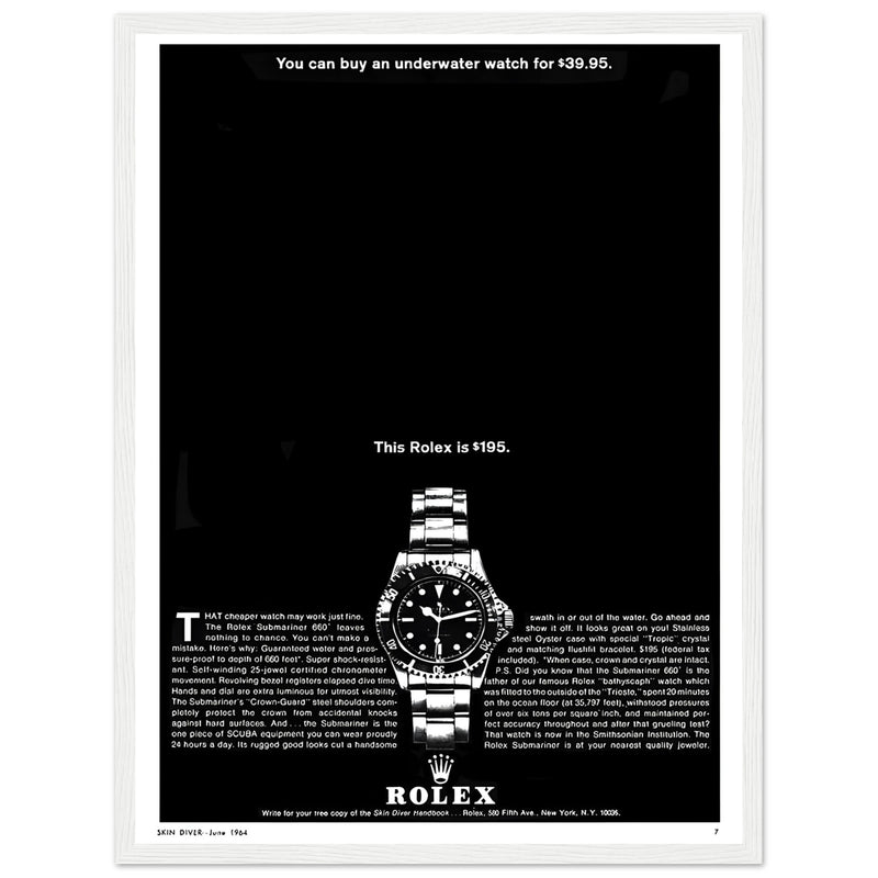 Rolex Submariner Vintage Poster Ad