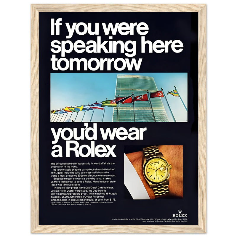 Rolex Day-Date UN Vintage Poster Ad