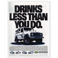 Land Rover Defender Drinks Less Than You Do Vintage Poster Ad