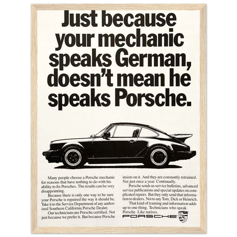 Porsche - German Speaking Vintage Poster