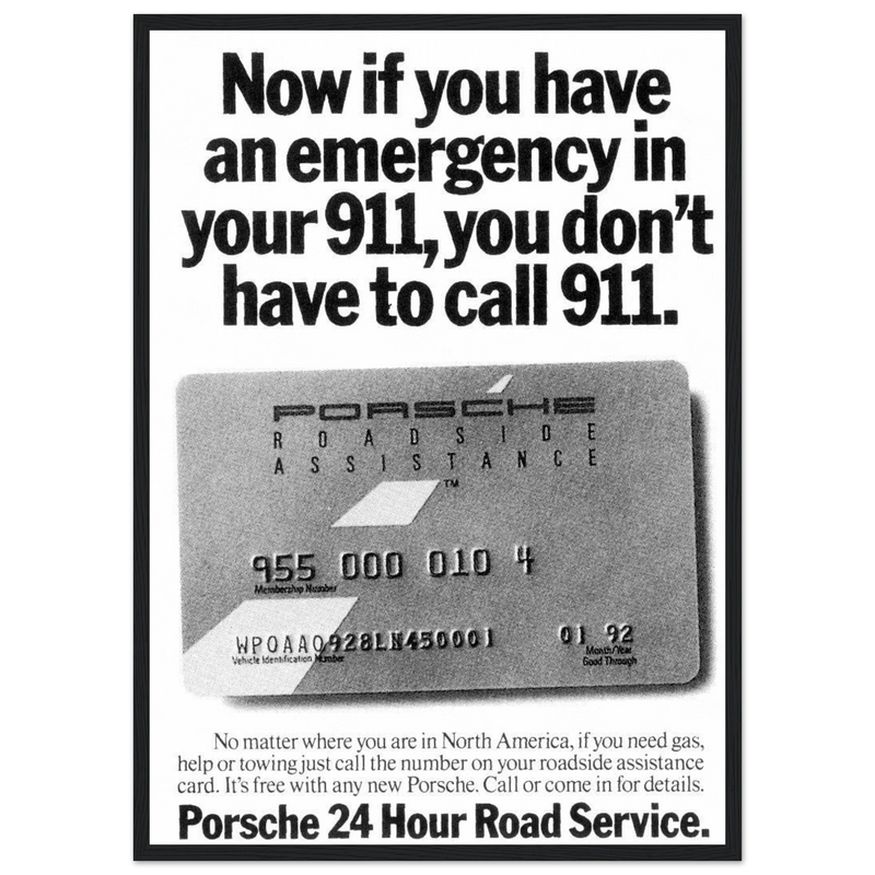 Porche 24 Road Assistance Vintage Poster Ad