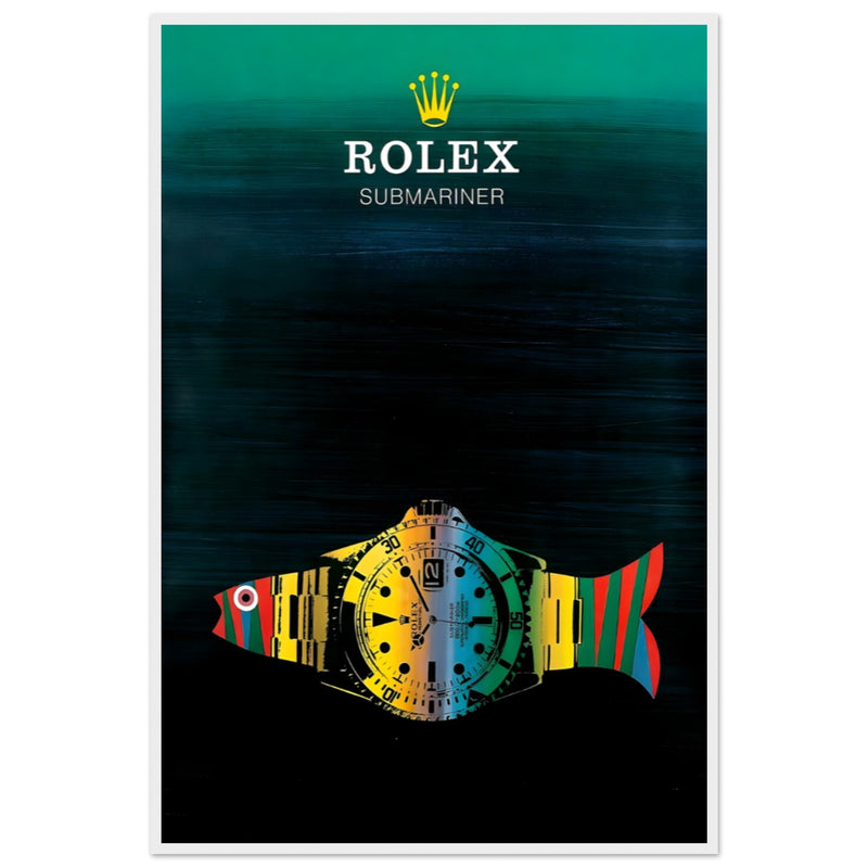 Rolex Submariner Fish Vintage Poster Ad - Premium Matte Paper