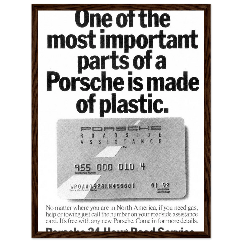 Porsche - 24 Hour Road Service Vintage Poster Ad