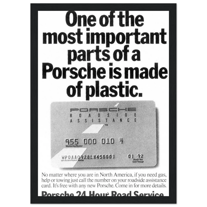 Porsche - 24 Hour Road Service Vintage Poster Ad