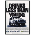 Land Rover Defender Drinks Less Than You Do Vintage Poster Ad
