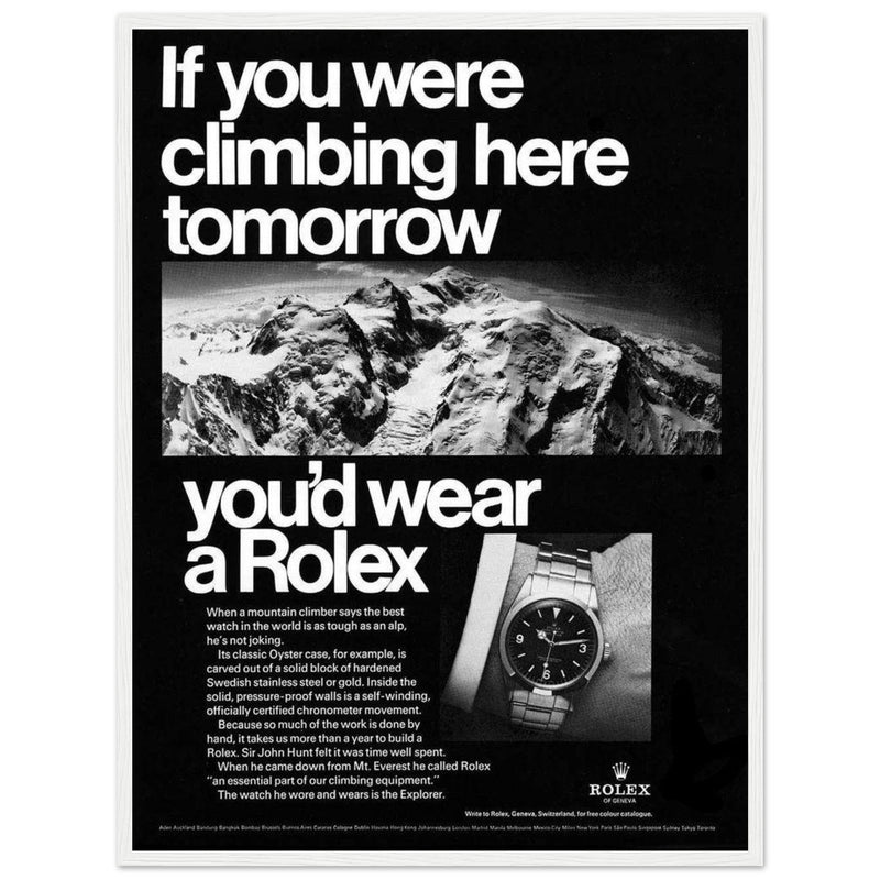 Rolex Explorer Everest Vintage Poster Ad