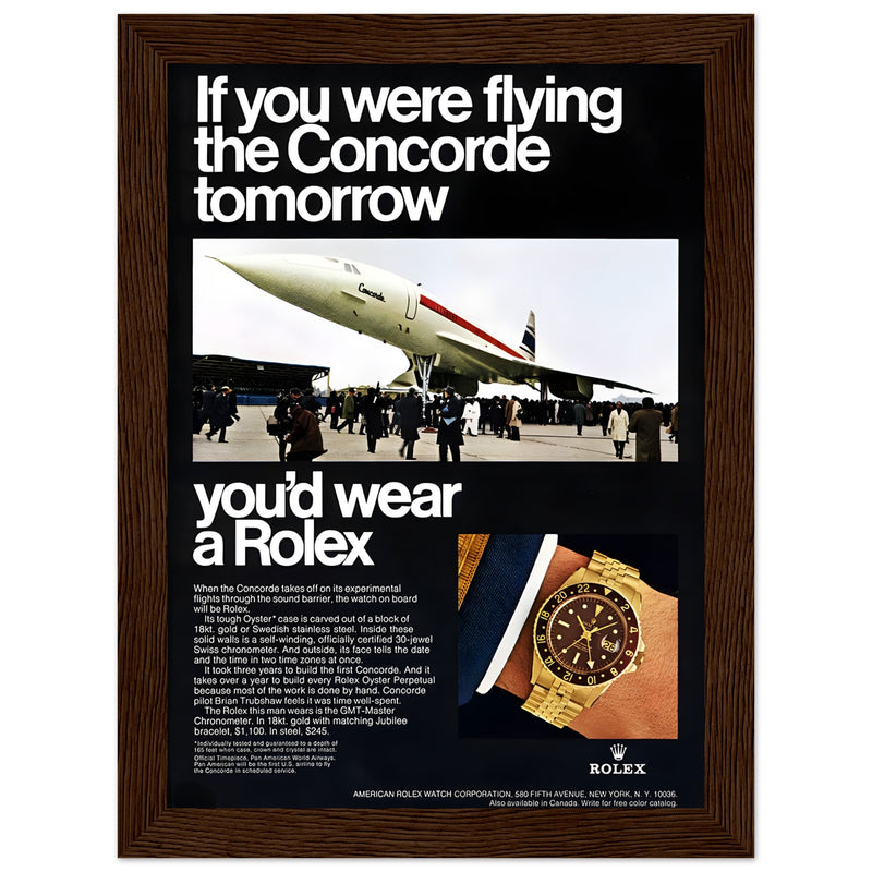 Rolex Oyster Perpetual Concorde Vintage Poster Ad