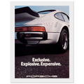 Porsche - Exclusive, Explosive, Expensive Vintage Poster