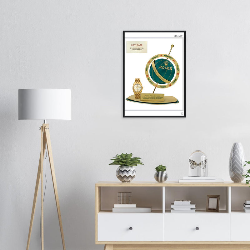 Rolex Day-Date Globe Vintage Poster Ad