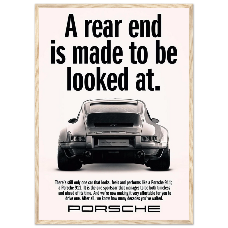 Porsche 911 Vintage Poster - Rear End