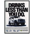 Land Rover Defender Drinks Less Than You Do Vintage Poster Ad