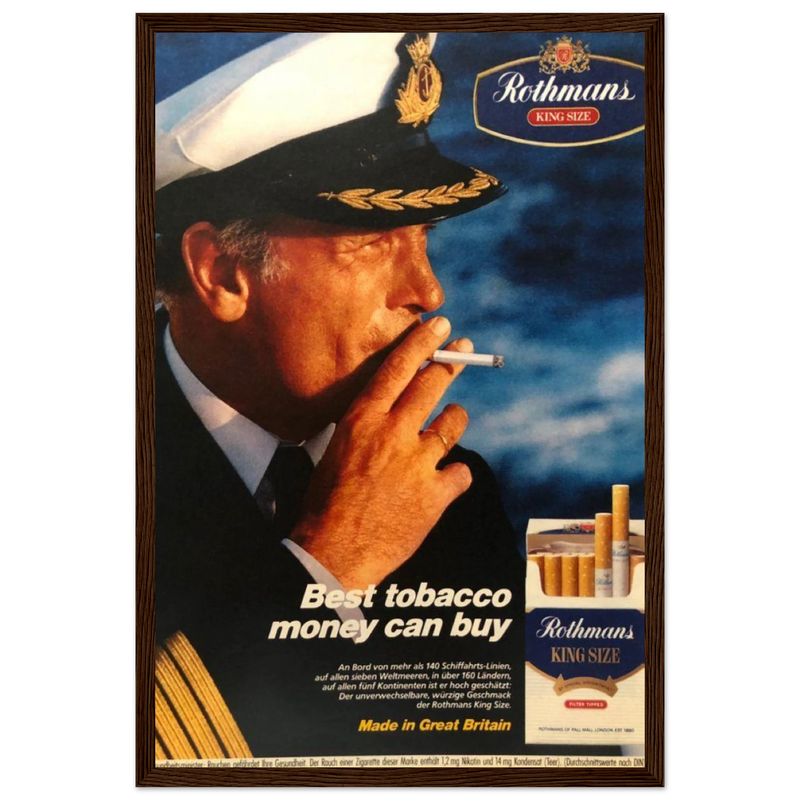 Rothmans King Size Best Tobacco Money Can Buy Vintage Poster Ad