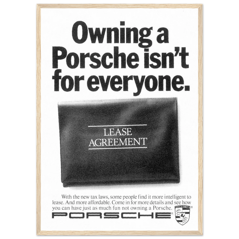 Porsche - It's not for everyone Vintage Poster Ad