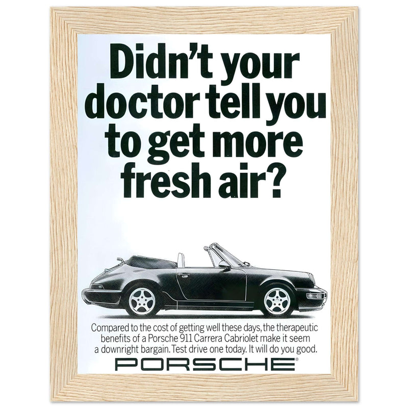 Porsche 911 Fresh Air Vintage Poster Ad
