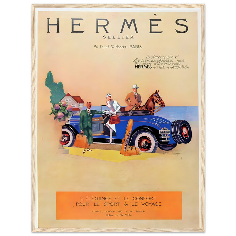 Hermes Paris Car Vintage Poster Ad