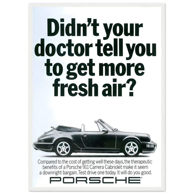 Porsche 911 Fresh Air Vintage Poster Ad