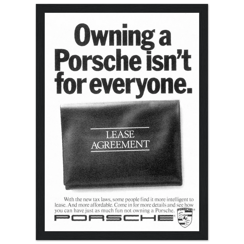 Porsche - It's not for everyone Vintage Poster Ad