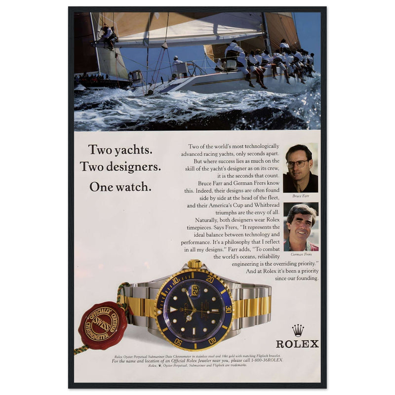 Rolex Yacht Submariner Vintage Poster Ad