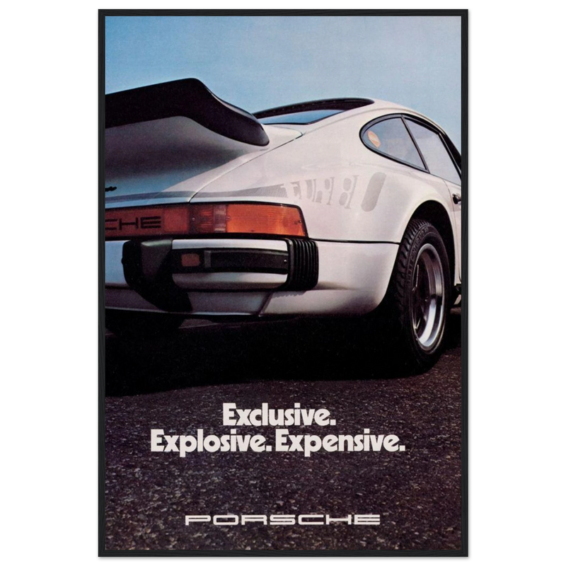 Porsche - Exclusive, Explosive, Expensive Vintage Poster