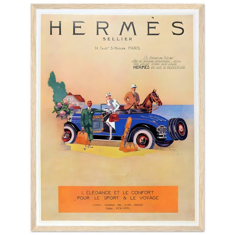 Hermes Paris Car Vintage Poster Ad