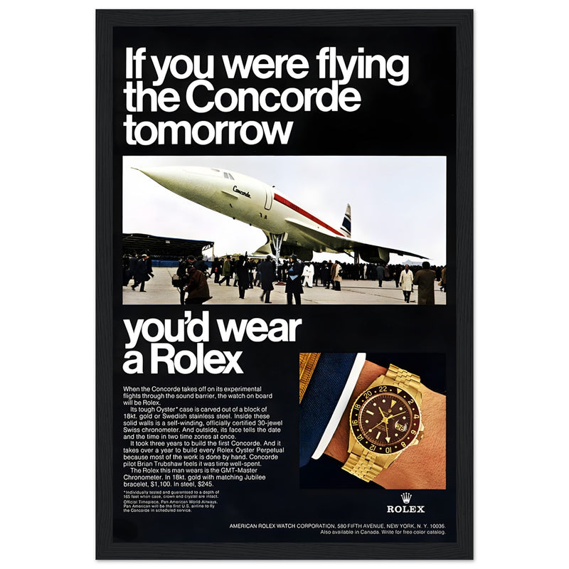 Rolex Oyster Perpetual Concorde Vintage Poster Ad