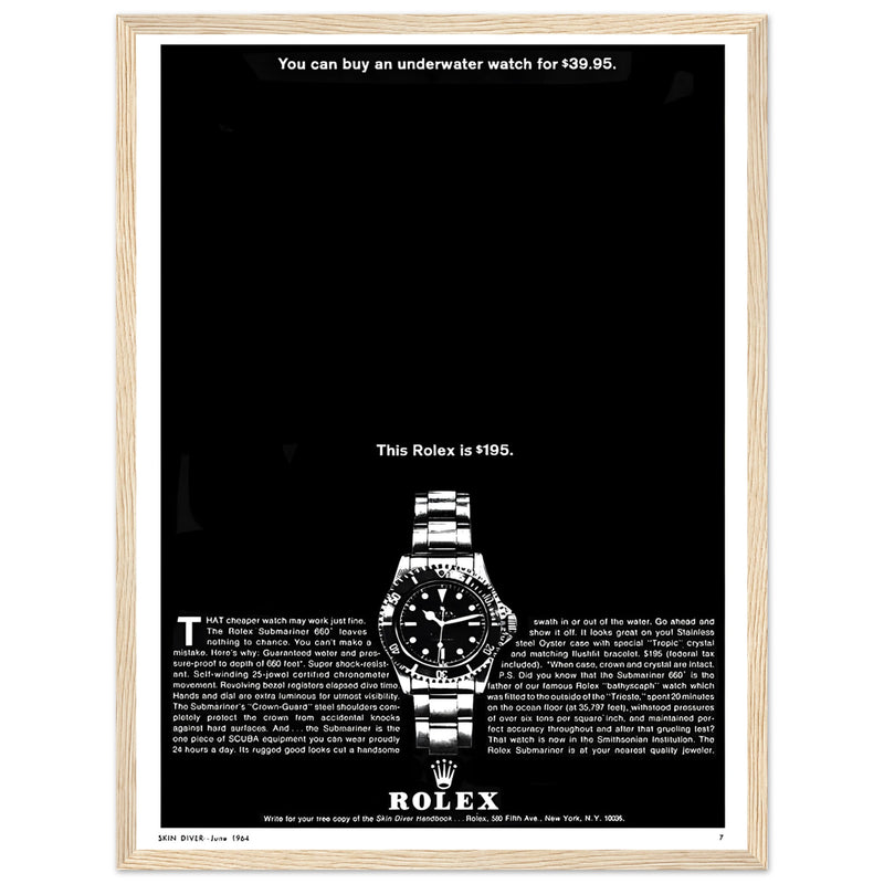 Rolex Submariner Vintage Poster Ad