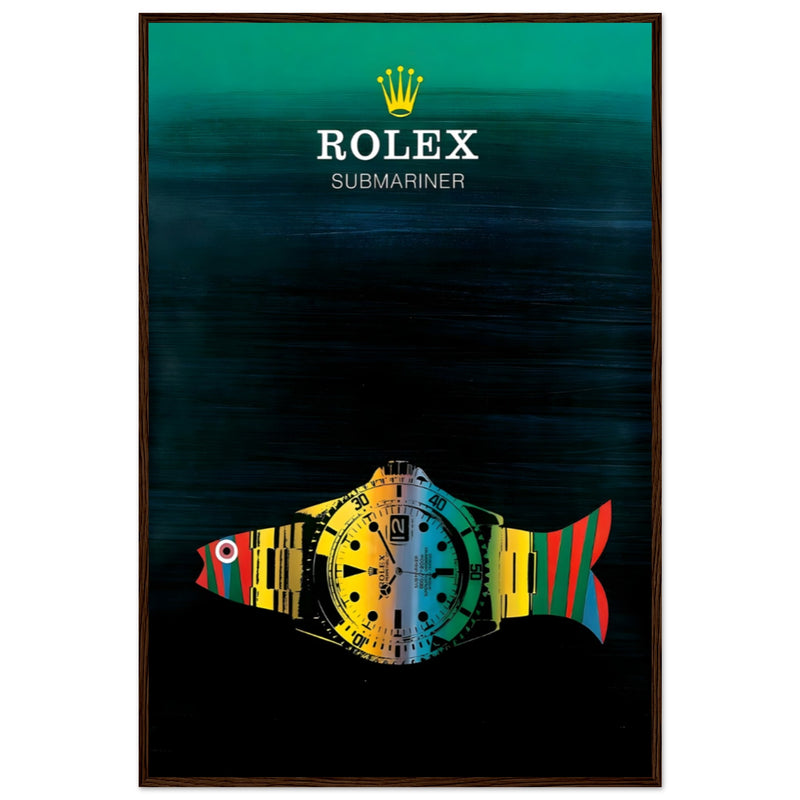 Rolex Submariner Fish Vintage Poster Ad - Premium Matte Paper